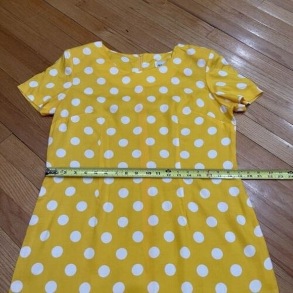Vintage Retro Dress by Habits Size 14 Yellow Polka Dot Made in USA RUNS SMALL - Picture 7 of 16